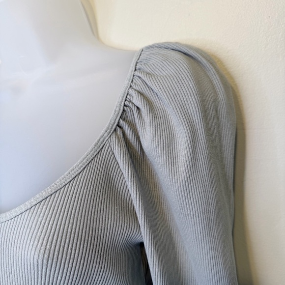 ZARA | Ribbed Puff Long Sleeve Shirt Crop Top - Picture 7 of 14